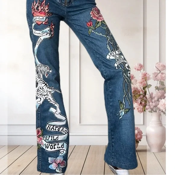 Roberto Cavalli | Jeans | Roberto Cavalli 203 Tiger Embroidered